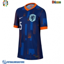 Fotballdrakt Dame Nederland Nathan Ake #5 Bortedrakt EM 2024 Kortermet